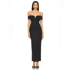 Superdown Black Strapless Maxi Dress